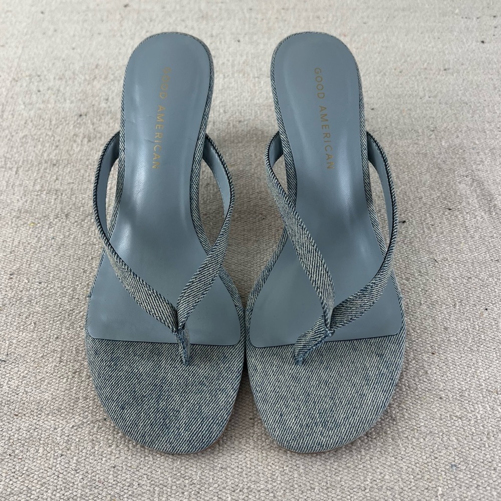 Good American Denim Thong Mule Sandal size 7 - Picture 4 of 8